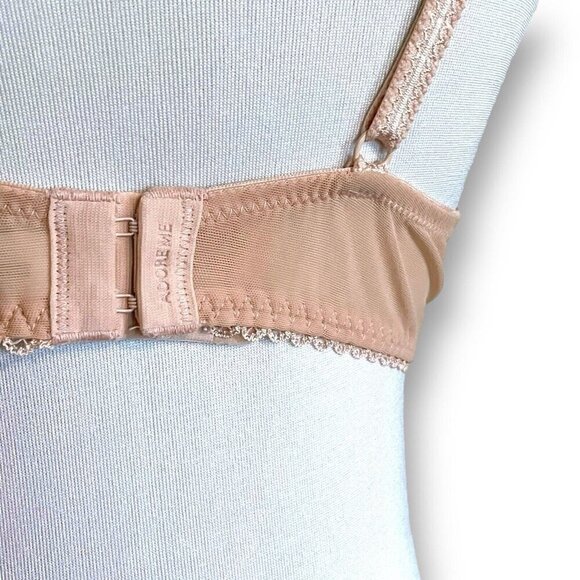 Adore Me 36D Bra Beige Nude Cinthia Unlined Full Coverage Sheer Lace Underwire - Picture 7 of 8